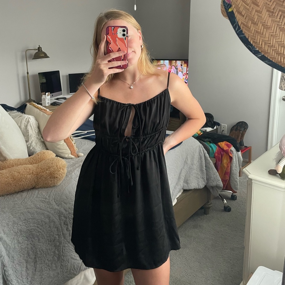 Black Free People Satin Dress from the Intimates Collection!!